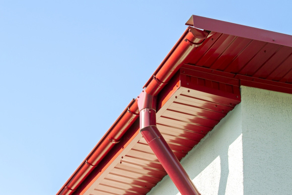 red gutters on building